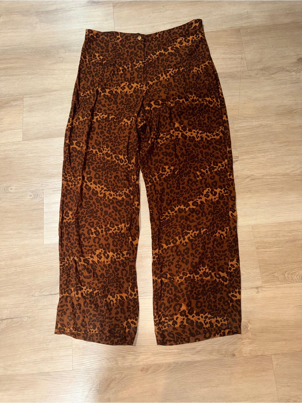 Islander Leopard Print Wide-Leg Pants in Brown and Tan